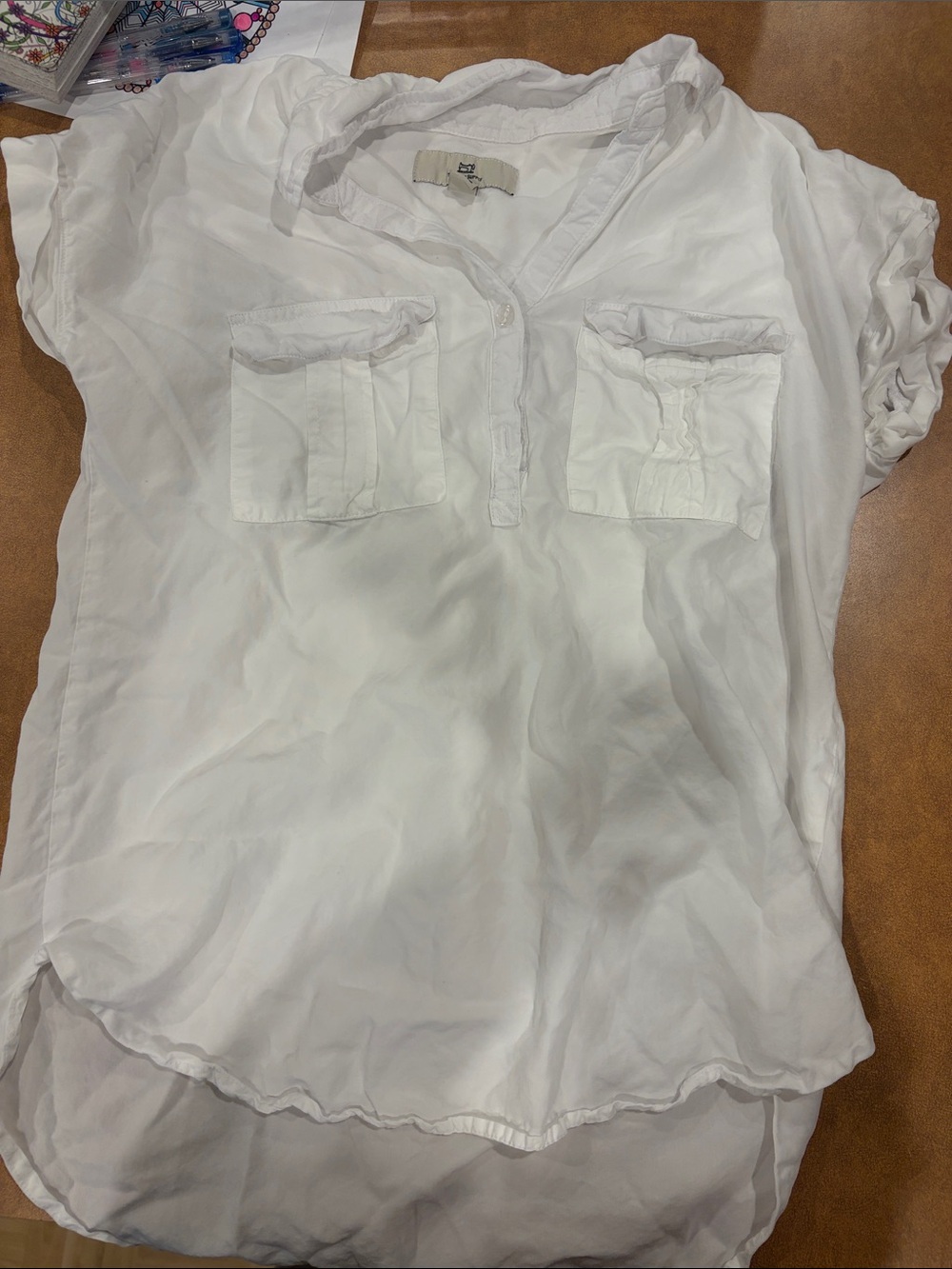Thread & Supply White Short-Sleeve Pocket Tunic